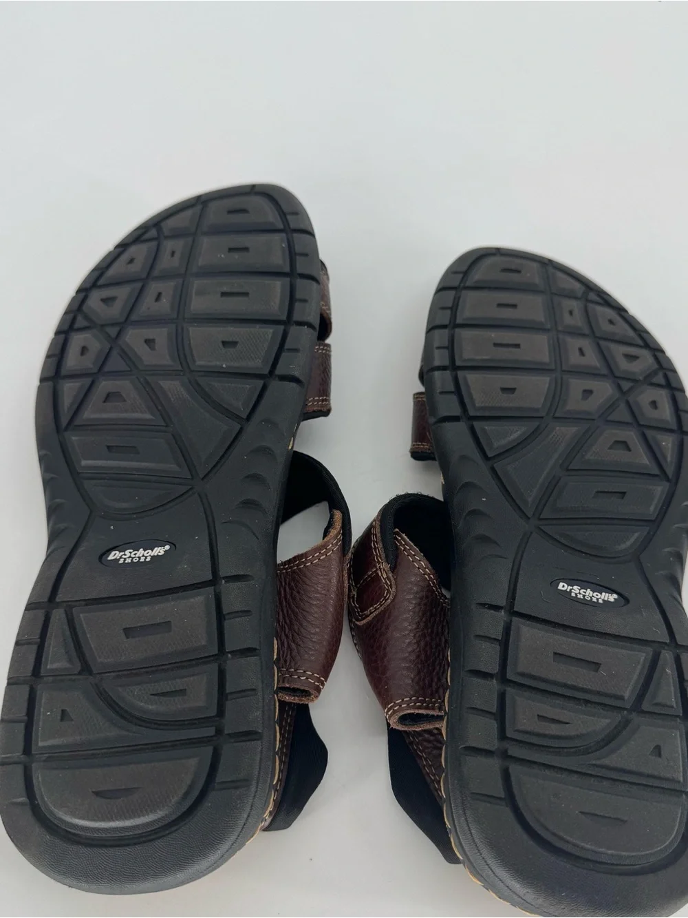 Dr. Scholl's Men's Brown Leather Double-Strap Comfort Sandals Size 11